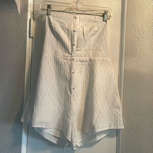 Free People White with black stripes romper